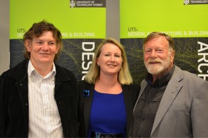From the left: Jack Thompson Foundation CEO John Mofflin, Postgraduate Project Management Course Director Chivonne Algeo and Jack Thompson. Picture by Terry Clinton